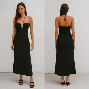 Abercrombie & Fitch NWT Women XL Halter Maxi Slip Dress Romantic